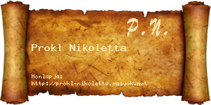 Prokl Nikoletta névjegykártya