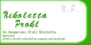 nikoletta prokl business card